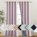 NICETOWN Pink Vintage Linen 100% Blackout Curtains for Living Room, Thermal Insulated Curtains 108" Long, Noise Reducing Window Treatment Drapes for Hall Room, 52" Wide Per Panel, Set of 2 by NICETOWN