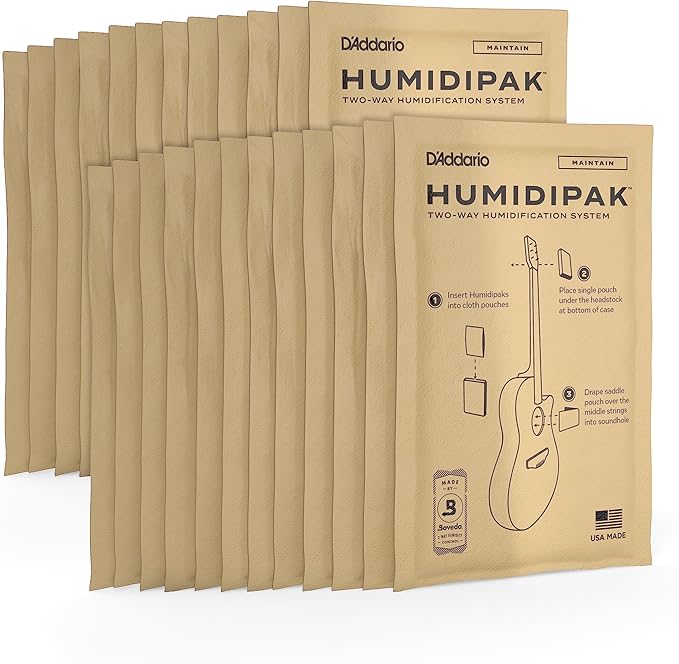 D'Addario Accessories Guitar Humidifier Packs-Guitar Humidifiers Acoustic - Two-Way Humidification System Conditioning Packets-24 Maintain Replacement Packets by DAddario