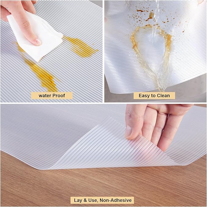 Shelf Liner, 11.8 Inches x 10 FEET Non-Slip Kitchen Cabinet Liner, Washable Oil-Proof Non-Adhesive Contact Paper for Kitchen Drawer, Cabinet, Shelves, Refrigerator, Storage, Desks, coutertops - Image 3