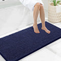 Smiry Luxury Chenille Bathroom Rugs 47x20, Extra Soft and Absorbent Shaggy Bath Mat, Machine Washable, Non-Slip Plush Carpet Runner for Tub, Shower, and Floor, Home Decor Accessories, Navy Blue by Smiry