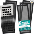 Efforest Floor Vent Covers Magnetic - 6 Pack Air Vent Filters Mesh Screen Dust Filter Vent Register Deflectors for Home HVAC AC Grilles & RV Vents - Strong Hold Washable (4x10 inch) by Efforest