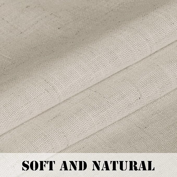 Linen Curtains Elegant Natural Linen Blended Curtains Energy Efficient Light Filtering / Rod Pocket Window Treatments Panels / Drapes for Livingroom (Set of 2, Angora, 52 inch W X 72 inch L) - Image 4