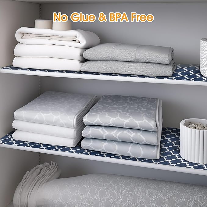 Shelf and Drawer Liner for Kitchen Cabinets Non-Adhesive, Strong Grip Non-Slip Thickened Cabinet Liners for Shelves, Waterproof Mats for Dresser Cupboard, Blue, 12 in x 10 Feet - Image 6