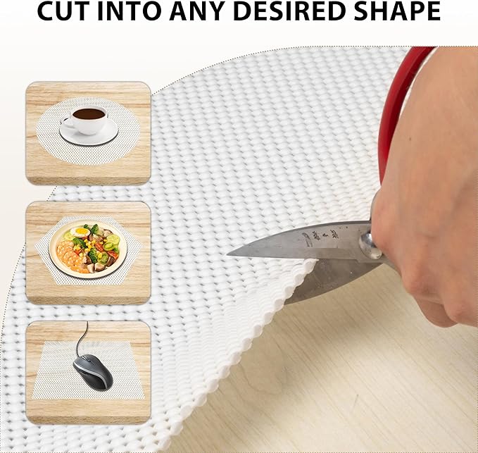 Shelf Liners for Cabinets-Drawer Liner Cabinet Liners for Shelves Kitchen,Non-Adhesive,Non-Slip,White,12 x 180 inch - Image 2