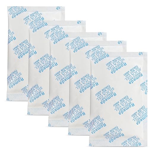 85 Pcs 5 Gram Silica Gel Packs, Transparent Desiccant, Desiccant Packets for Storage, Moisture Packs for Spices Jewelry Shoes Boxes Electronics Storage by Romeda
