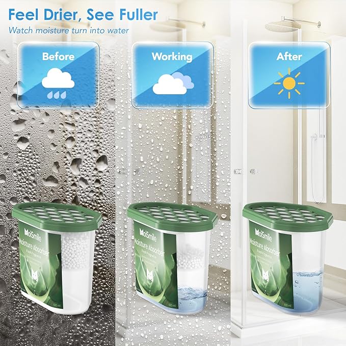 Moisture Absorbers 6 Packs, 10.8OZ Fresh Scent Efficient Humidity Absorber ＆ Odor Eliminator Boxes, Refillable Car Dehumidifier for Closet, Bathroom, Basement＆ RV - Image 2