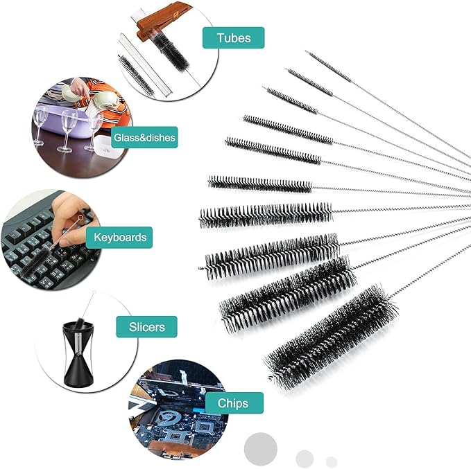 LOVEINUSA Straw Cleaner Brush, 10 Pieces 8.2 Inch Bottle Brush, Nylon Tube Brushes Kit for Reusable Drinking Straws, Sippy Cup, Tumbler, Water Bottle - Image 5