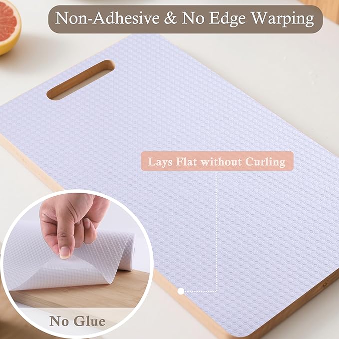 Shelf Liner Non-Slip 16 Inch Wide X 20 Ft Kitchen Cabinet Drawer Liners Waterproof & Oil-Proof Drawer Liners for Cupboard Pantry Non Adhesive Refrigerator Shelf Liner Strong Grip Cabinet Mat (White) - Image 5