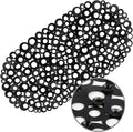 WELTRXE Oval Bathtub Mat Non Slip, Black Bubbles Bath Mats for Tub, Shower Mat with Drain Holes, Suction Cups, Machine Washable Bath Tub Mat, BPA, Latex, Phthalate Free for Bathroom, 27 x 14 Inch by WELTRXE