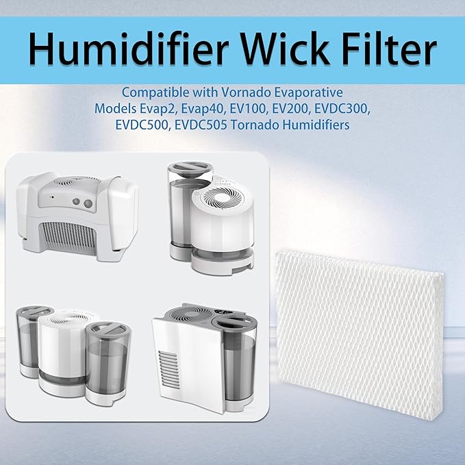 6 Pack MD1-0034 Replacement Humidifier Wick Filters | Compatible with Vornado Evaporative Models Evap2, Evap40, EV100, EV200, EVDC300, EVDC500, EVDC505 Tornado Humidifiers | Parts # MD10034 Filter - Image 2