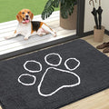 OLANLY Dog Door Mat for Muddy Paws 47x32, Paw Print Design, Absorbs Moisture and Dirt, Absorbent Non-Slip Washable Doormat, Quick Dry Chenille Mud Mat for Dogs, Entry Indoor Entryway Carpet, Dark Grey by OLANLY
