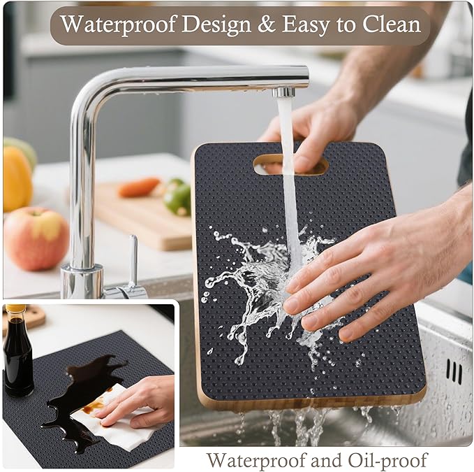 Cabinet Shelf Liner 24 Inch Wide X 20 Ft Non-Slip Kitchen Drawer Liners Waterproof & Oil-Proof Drawer Liners for Cupboard Pantry Non Adhesive Refrigerator Shelf Liner Strong Grip Cabinet Mat (Black) - Image 2