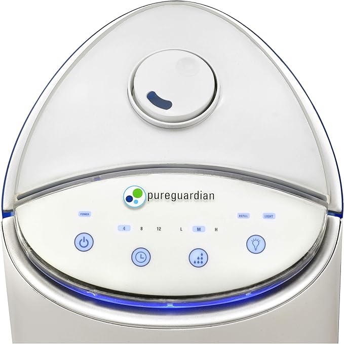 PureGuardian Ultrasonic Cool Mist Humidifier, 100 Hrs. Run Time, 1.5 Gallon Tank, 440 Sq. Ft. Coverage, Medium Rooms, Quiet, Filter Free, Essential Oil Tray, White, H3200WAR - Image 9