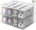 Trading Card Storage Box – Clear Large Card Organizer Holds 6400 Cards with Dividers and Foam Blocks – Display Case for TCG, MTG & Sports Cards(2-Pack) by Unknown
