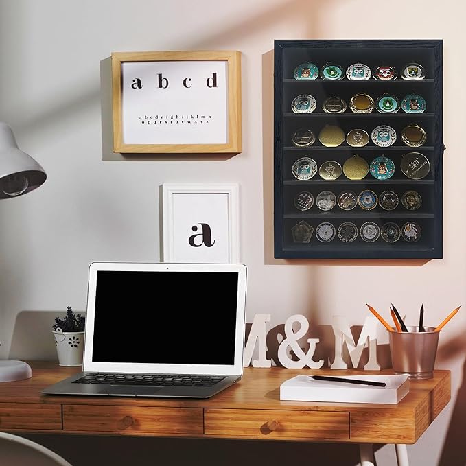 Shadow Box Frame with Removable Shelves, Black 12x16 Deep Memory Box Display Case for Keepsake Collectibles, Coins Military Medals Pins Wedding Flowers - Image 3