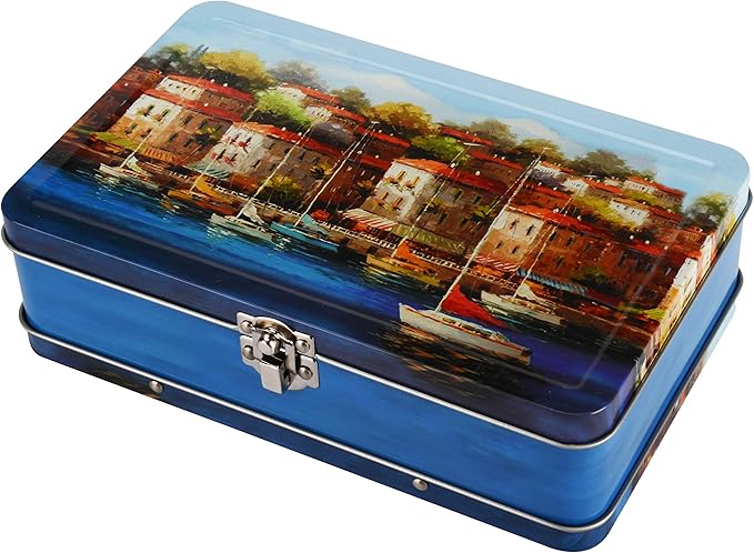 DAHO Metal Storage Box with Hinge for Office, School, Home, Makeup, Arts & Crafts and Accessories (Europe) by Unknown