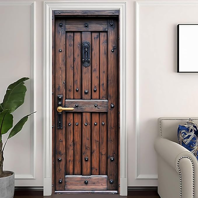 3D Door Stickers, Peel and Stick Vinyl Wallpaper, Self-Adhesive Mural for Home Decor 30.3" W x 78.7" H - Image 2