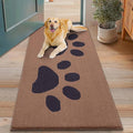 Smiry Dog Door Mat for Muddy Paws, Absorbs Moisture and Dirt, Low-Profile Entryway Mat with Non-Slip Backing, Entry Indoor Outdoor Doormat for Inside Floor (48x30 Inches, Camel and Black, Paw) by Smiry