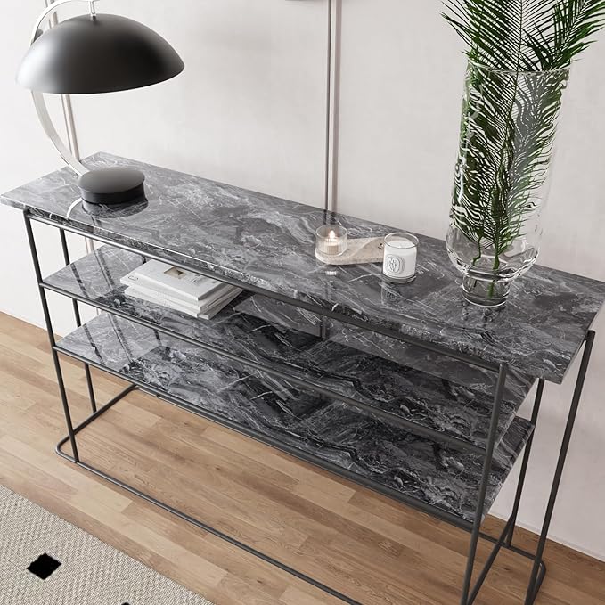 CRE8TIVE Dark Grey Silver Marble Contact Paper Waterproof 12"x354" Slate Marble Wallpaper Peel and Stick Countertops Self Adhesive Removable Kitchen Wallpaper Marble Vinyl Roll for Tables Shelf Liners - Image 7