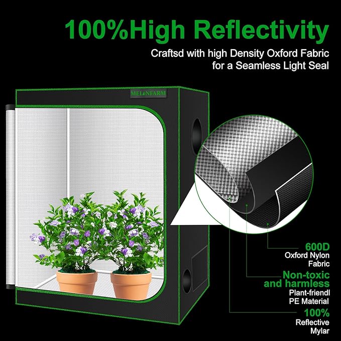 MELONFARM Small Grow Tent for Aerogarden，30”x18”x36” ，Hydroponics Growing System ，Highly Reflective 600D Diamond Mylar Canvas with Ventilation window and Floor Tray for Hydroponic Indoor Plant Growing - Image 4