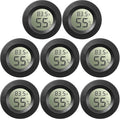 Weewooday 8 Pcs Mini Hygrometer Thermometer Round Digital Humidity Gauge Monitor Electronic Humidity Temperature Meter LCD Display Indoor Outdoor Hygrometer Thermometer for Home Kitchen (Black) by Weewooday