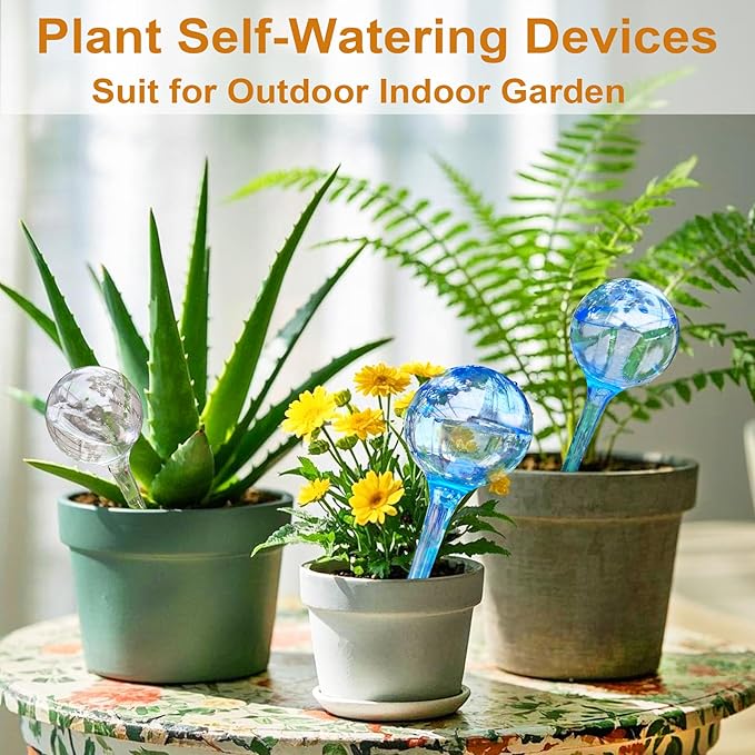 MOONSOUND 12pcs Plant Watering Globes - Automatic Plant Watering Bulbs for Indoor & Outdoor Potted Plants, Durable Plastic Garden Watering Devices - Image 2