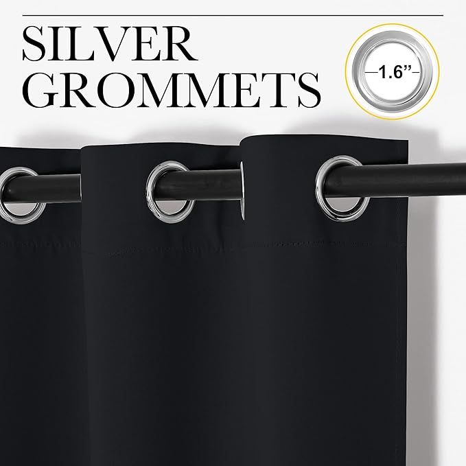 NICETOWN Door Curtain 80 Inch Length for Doorway Privacy, Room Divider Curtain Cover, Blackout Temporary Insulated Closet Drape for Bedroom Closet (1 Panel, 6.7ft Tall x 2.8ft Wide, Black) - Image 5