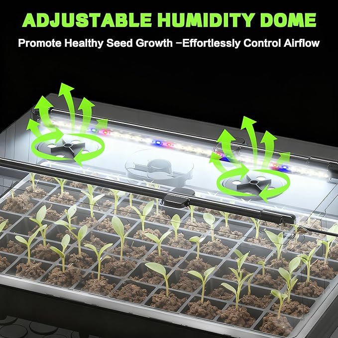 120-Cell Self-Watering Seed Starter Tray with Grow Lights, Upgraded 1–24H Timer, Seed Trays with Humidity Dome, Indoor Gardening System, Starter Kit for Seeds, Plant Germination - Image 5
