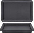 GREANER 17 Inch Plastic Plant Saucer, Black Trays for Plants, Flower Pot No Holes Plant Drip Trays, Heavy Duty Plastic Plant Saucers for Indoors Outdoors by GREANER