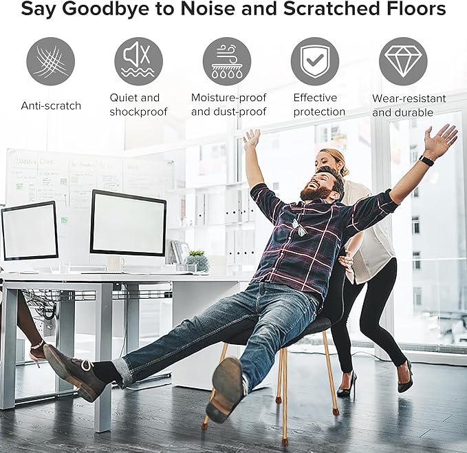 24PCS Upgraded Silicone Chair Leg Floor Protectors for Hardwood Floors, Furniture Sliders for Chair Legs, Felt Bottom Furniture Pads, Anti-Slip Round&Square Cap Covers to Scratch and Reduce Noise - Image 4