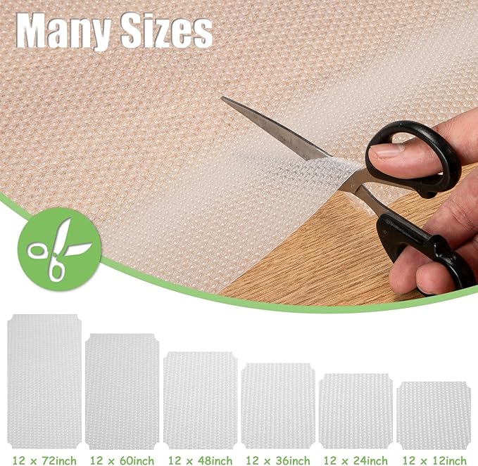 Wire Shelf Liner 12x197'' Clear Shelf Liner Kitchen,Cabinets,Drawer Liner, Cupboard, Under Sink, Pantry,Non-Adhesive Liner,Stain-Proof Shelf,1.2mm Thicken/Waterproof/Anti-Slip Liners - Image 6