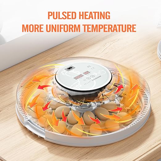 MeeF incubators for Hatching 28 Eggs,Independent atomizing humidifier, Auto Flip, Additional Equipped Well as Duck and Goose Egg Trays That can Hold 12 Eggs.(White) - Image 6