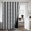 Beauoop 100% Blackout Curtains 84 Inches Long for Patio Sliding Door Grey Extra Wide Moroccan Geo Room Darkening Gray Thermal Soundproof Room Divider Grommet Window Treatment Drapes,100x84 Set of 1 by Beauoop
