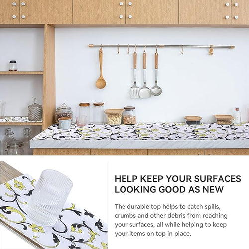 12" W x 120" L Floral Drawer and Shelf Liner for Cabinets, Non-Adhesive Strong Grip Non-Slip Flower Shelf Cabinet Kitchen Shelf Liners for Kitchen Cabinets - Image 3