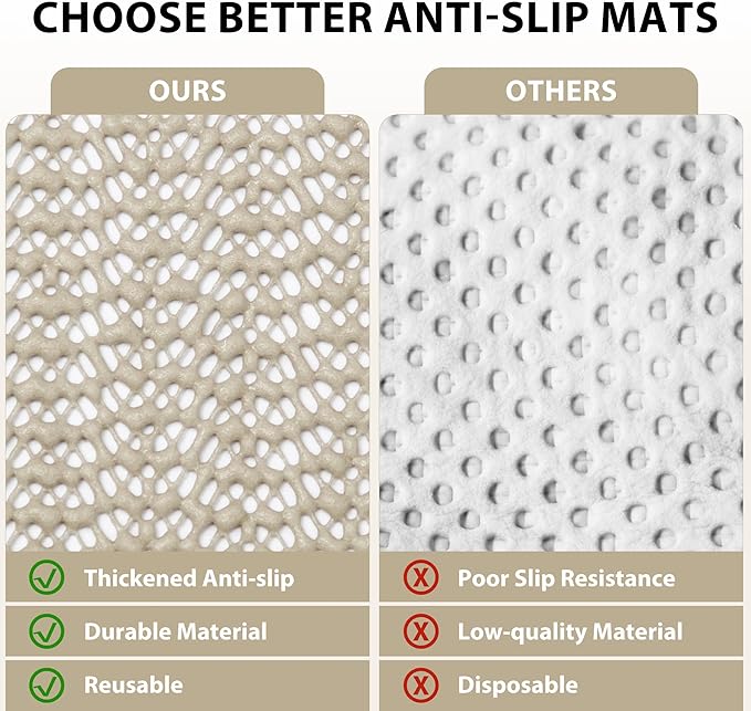 Shelf Liners for Cabinets-Drawer Liner Cabinet Liners for Shelves Kitchen,Non-Adhesive,Non-Slip,Beige,12 x 60 inch - Image 5