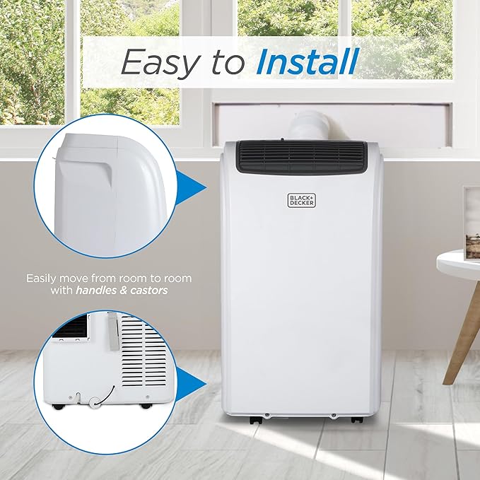 BLACK+DECKER Smart Portable Air Conditioner with Heat, 12,000 BTU Cooling, 9,000 BTU Heating for Rooms up to 550 Sq. Ft., Follow Me Remote, BPACT12HWT, White - Image 7