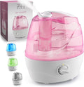 Zulay Home Cool Mist Humidifiers For Bedroom (2.2L Water Tank) - Quiet Ultrasonic Humidifiers For Large Room with Auto Shutoff Feature - Air Humidifier For Plants, Nursery, Kids Room (Pink) by Zulay+Home