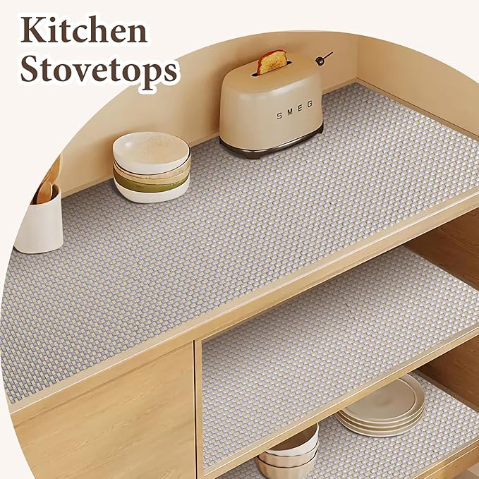 Shelf Liners for Kitchen Cabinets Non Adhesive Shelf Liner Paper Non-Slip Thickened Drawer Liner Easy to Clean for Tool Box Refrigerator Grey 11.8 x 236.2 in - Image 6