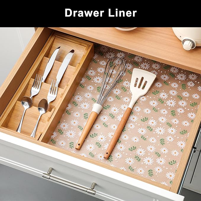 Cooyes Shelf Liner – Premium Non-Adhesive Cabinet & Drawer Liner for Kitchen – Waterproof Shelf Paper with Modern Pattern – Durable EVA Cabinet Mat – Easy to Cut (17.5" W x 78.7" L) - Image 3