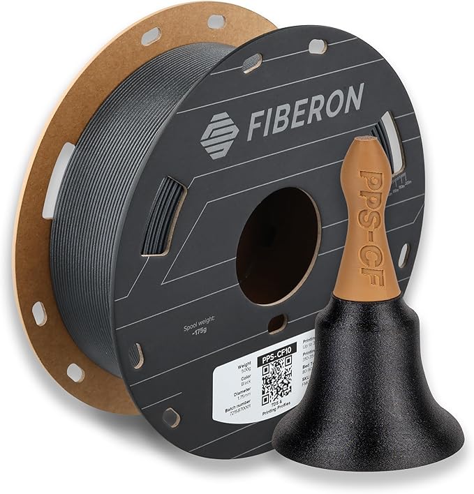 Polymaker Fiberon PPS-CF10 Filament Black 1.75mm 0.5kg, Extreme Heat Resistance - Fiberon Carbon Fiber Reinforced PPS 3D Printing Filament Ideal for Molding by Polymaker