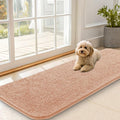OLANLY Dog Door Mat for Muddy Paws 59x20, Absorbs Moisture and Dirt, Absorbent Non-Slip Washable Doormat, Quick Dry Chenille Mud Mat for Dogs, Entry Indoor Entryway Carpet for Inside Floor, Peach by OLANLY
