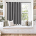 NICETOWN Grey Blackout Extra Wide Bedroom Curtain 63 inch Long, Grommet Room Darkening Thermal Insulated Sound Reducing Window Treatments for Kids Room/Laundry, 1 Panel, W100 x L63 by NICETOWN