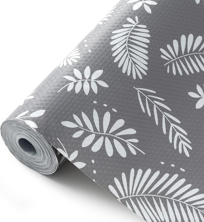 Cooyes Shelf Liners for Kitchen Cabinets Waterproof & Oil-Proof Kitchen Cupboard Mats Non-Slip Drawer Mats EVA Material Non Adhesive Fridge Liner for Shelves（11.8" W x 236" L） by Cooyes