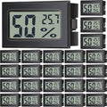 Kanayu 24 Pack Mini Digital Hygrometer Thermometers Indoor Humidity Monitor Temperature Humidity Gauge Meter with Fahrenheit for Greenhouse Garden Cellar Closet by Kanayu