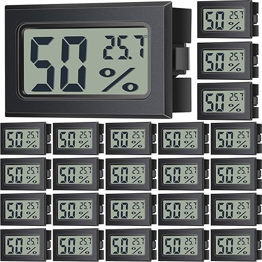 Kanayu 24 Pack Mini Digital Hygrometer Thermometers Indoor Humidity Monitor Temperature Humidity Gauge Meter with Fahrenheit for Greenhouse Garden Cellar Closet by Kanayu