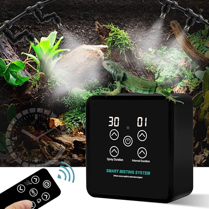 Automatic Reptile Mister Humidifier with Timer,Programmable Terrarium Reptile Mister System for Chameleons, Snakes,Frogs,Turtles & Lizards - Smart Spray Control by WelcometoMECESORReptileWorld