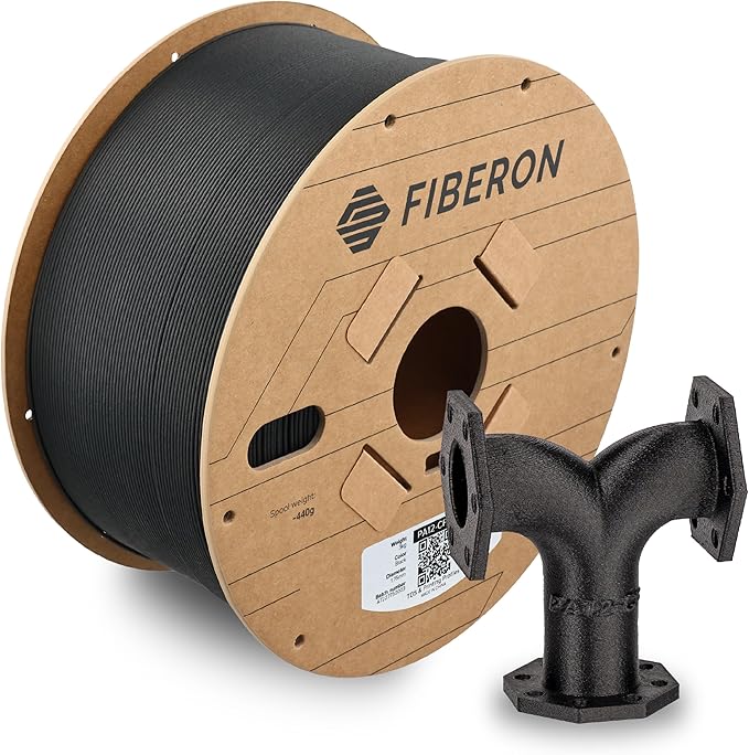 Polymaker Fiberon PA12-CF10 Nylon Filament 1.75mm Black 3kg, Low Moisture Sensitivity PA12-CF Carbon Fiber Nylon 1.75mm 3D Printing Filament by Polymaker