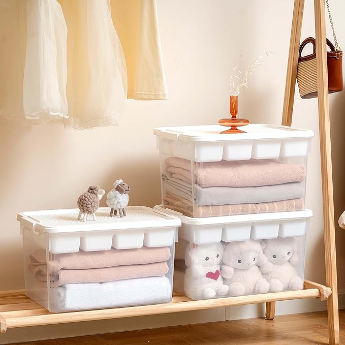 Citylife 32 QT Stackable Toy Storage with Building Baseplate Lid and Removable Tray Tool Box Organizer Storage Bins with Lids for Organizing Bead, Tool, Sewing - Image 5