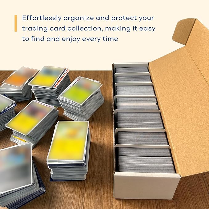 Trading Card Storage Box with 40 Dividers, Mtg Card Storage, Cardboard Trading Card Box for Baseball Sports Cards, 12 Count - Image 4