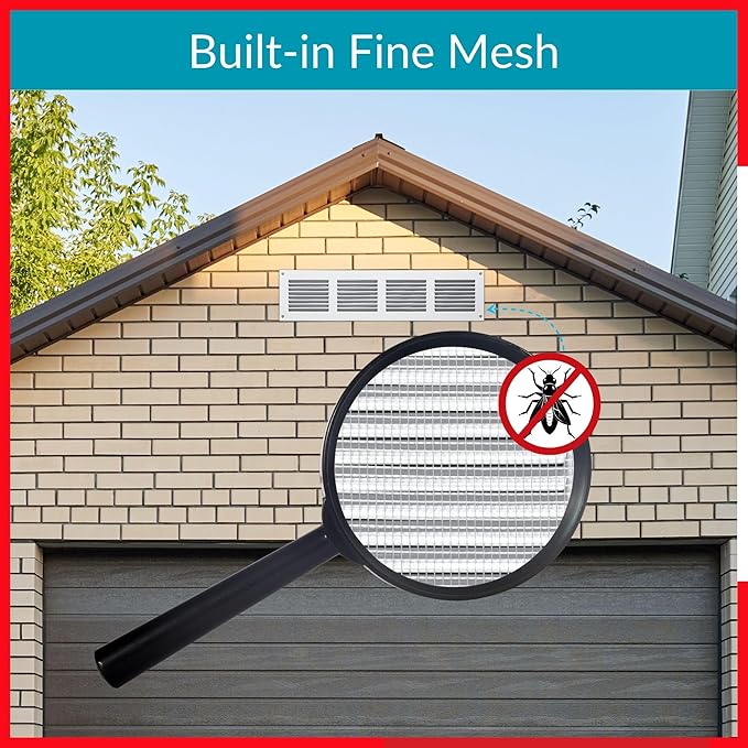 14x2 Vent Cover (Duct Opening) - White HVAC Return Air Grille for Wall and Ceiling - Metal AC Vent Cover with Mesh - Rectangular Ventilation Register - External Dimensions: 15.75" W x 3.94" H - Image 5